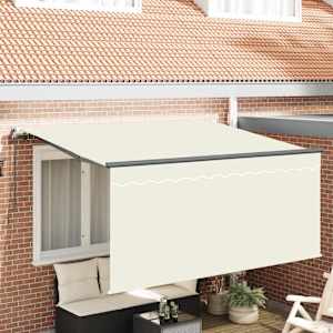 Retraktilna tenda krema 300 x 200 cm Poliester in aluminij