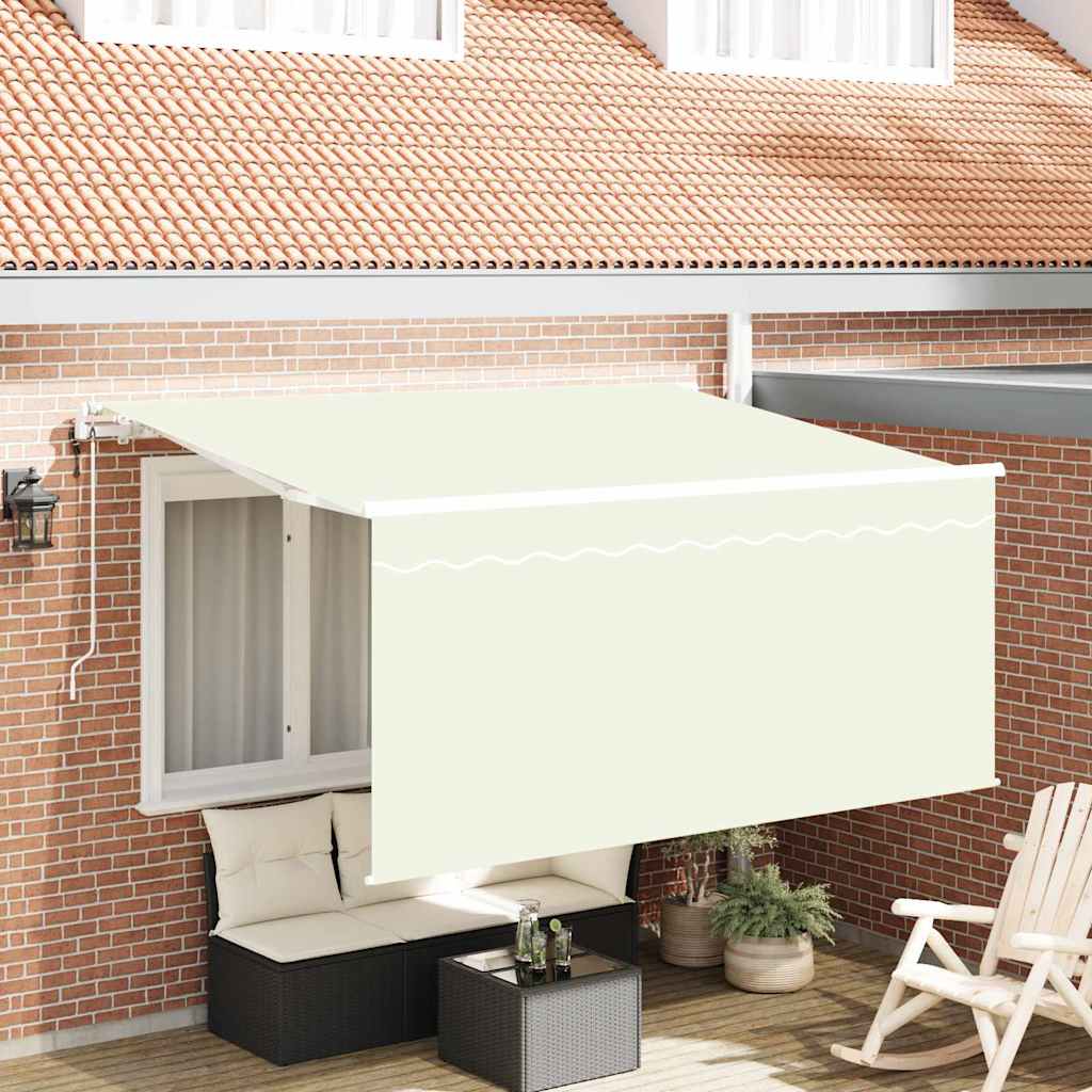 Inklapbaar Zonnescherm Crème Wit Bruin 300 x 200 cm
