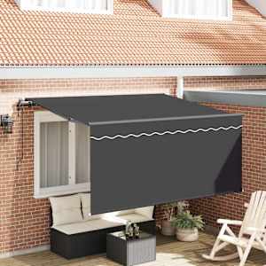 Retraktilna tenda Črtasto Antracit 300 x 200 cm blago