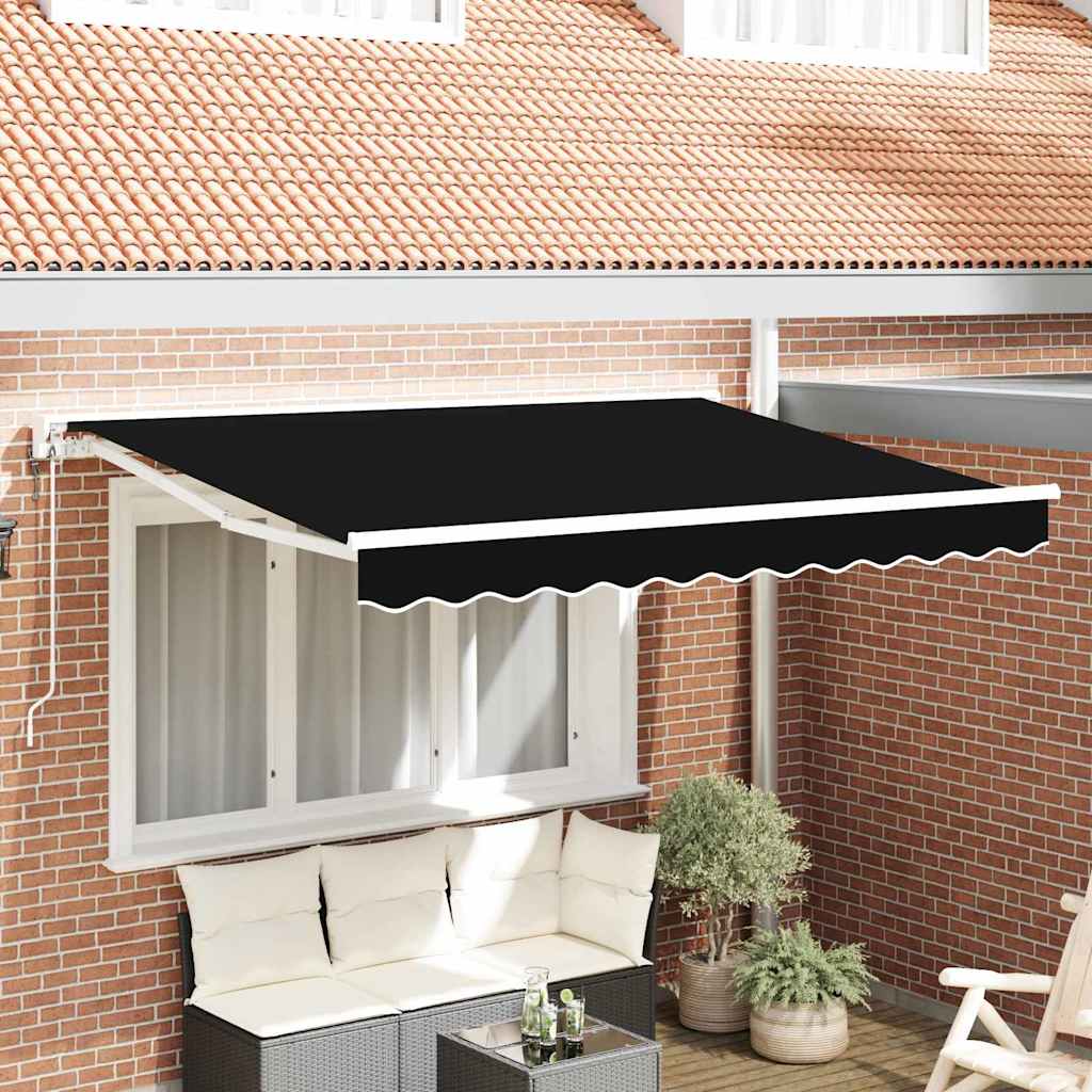 Inklapbaar Zonnescherm Zwart 300×200 cm Polyester en Aluminium
