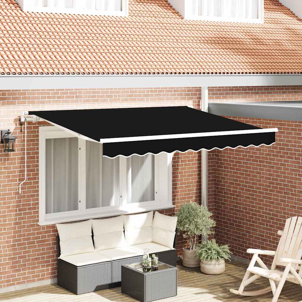 Прибираща се тента Черно 300 x 200 cm текстил