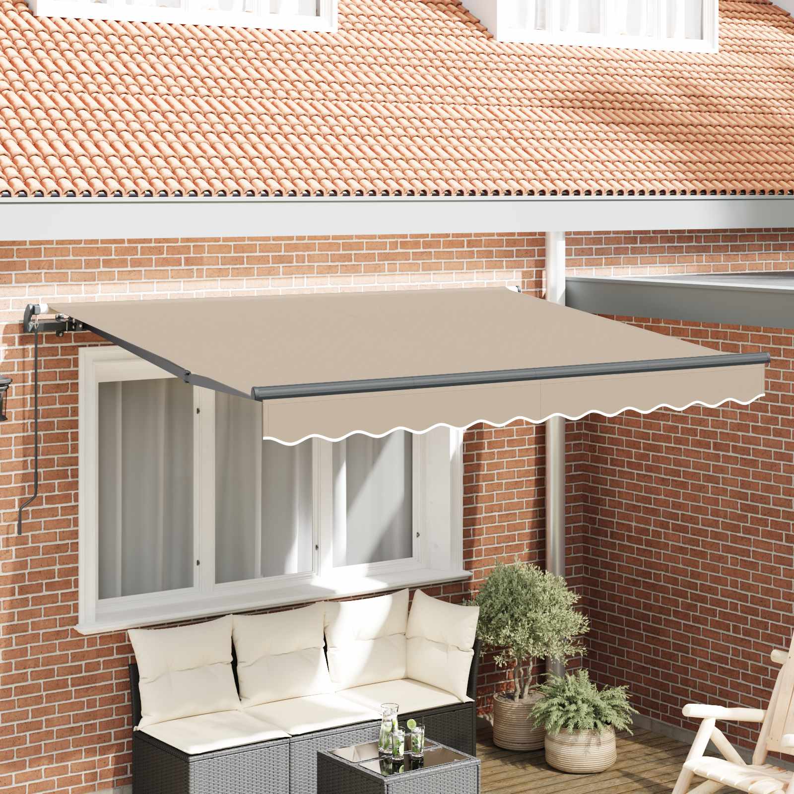 vidaXL Cortina Retractabilă Bej 300 x 200 cm țesătură