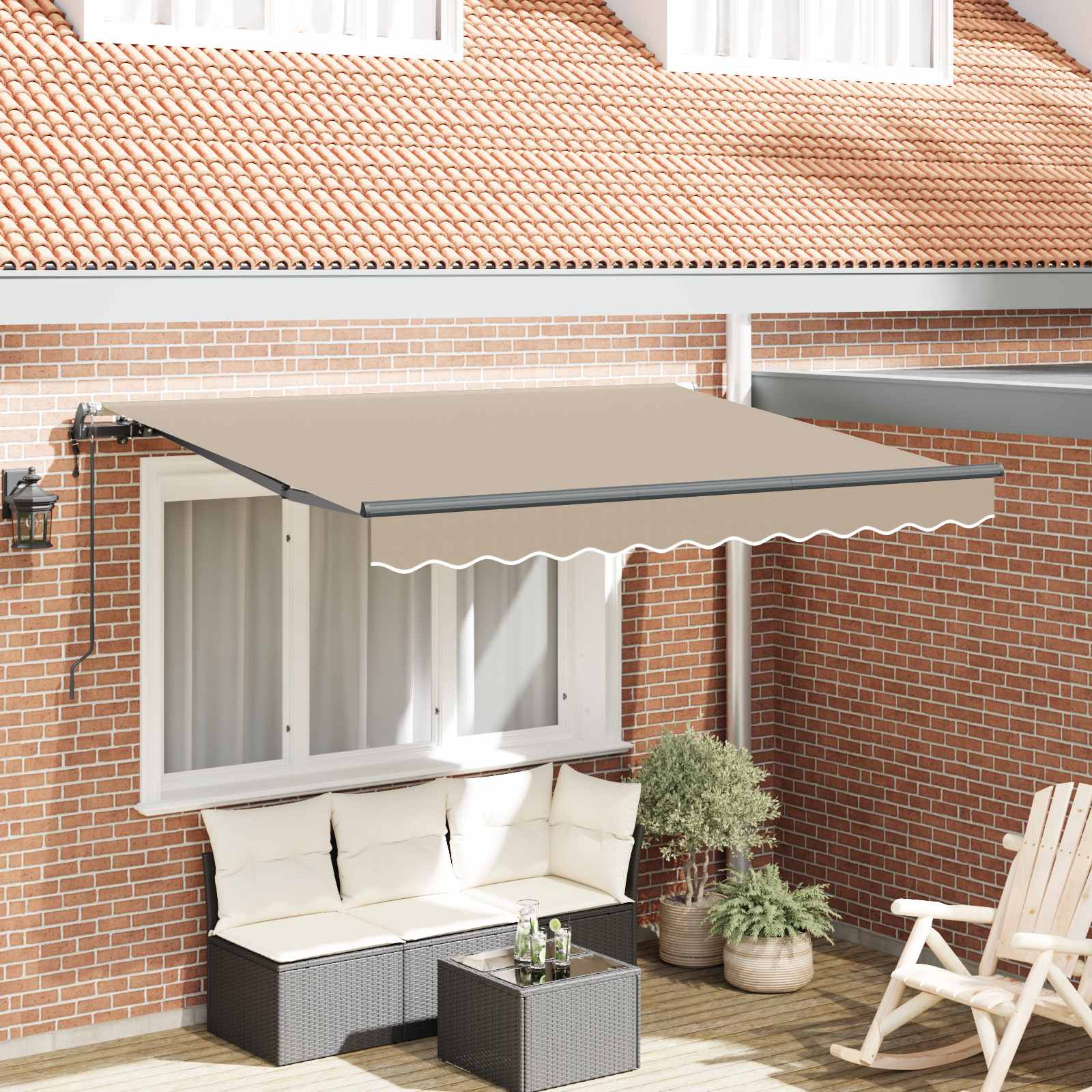 vidaXL Cortina Retractabilă Bej 300 x 200 cm țesătură