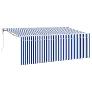 vidaXL Kokkuvolditav varikatus Sinine 350 x 200 cm kangas