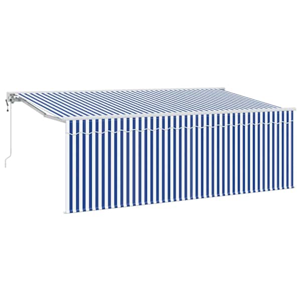 vidaXL Kokkuvolditav varikatus Sinine 350 x 200 cm kangas