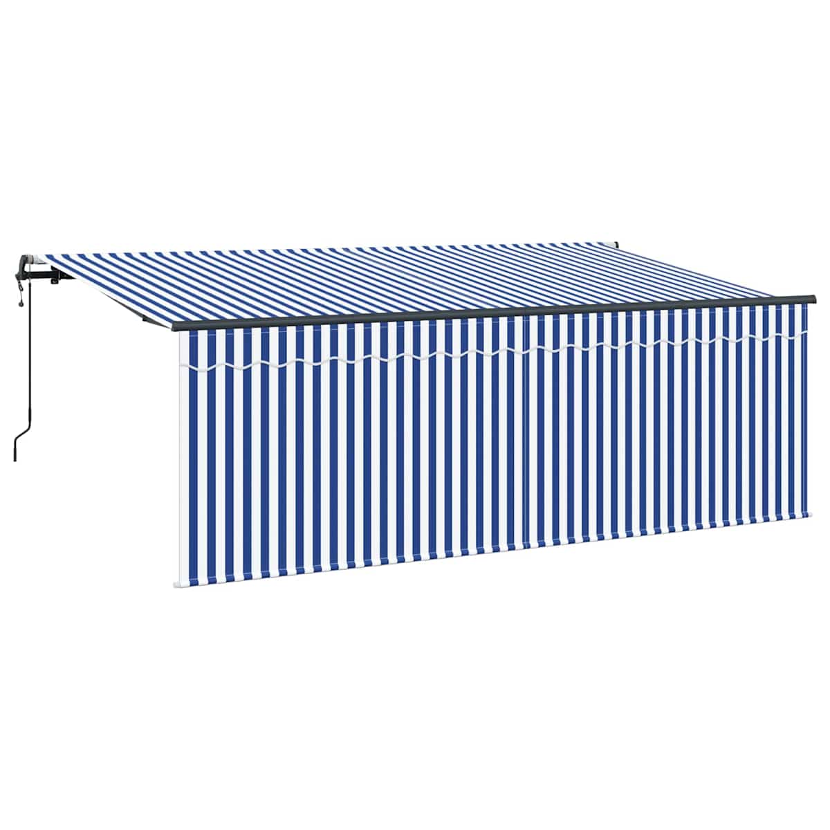 Udtrækkelig markise Blå og Hvid 350 x 200 cm - Billede 2