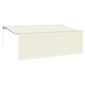 vidaXL Kokkuvolditav varikatus cream 350 x 200 cm