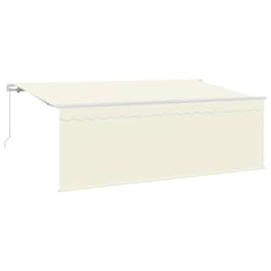 vidaXL Kokkuvolditav varikatus cream 350 x 200 cm