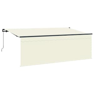 vidaXL Kokkuvolditav varikatus cream 350 x 200 cm
