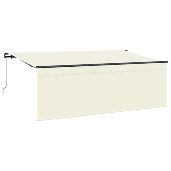 vidaXL Kokkuvolditav varikatus cream 350 x 200 cm