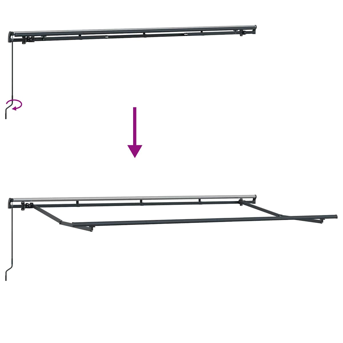 Udtrækkelig markise Antracit 350 x 200 cm - Billede 11