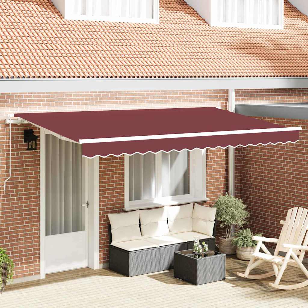 Vetoutuva markiisi Burgundi 350 x 200 cm Polyesteri, Alumiini