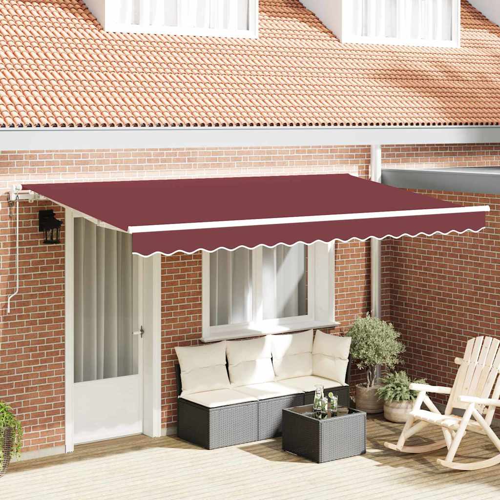 Vetoutuva markiisi Burgundi 350 x 200 cm Polyesteri, Alumiini