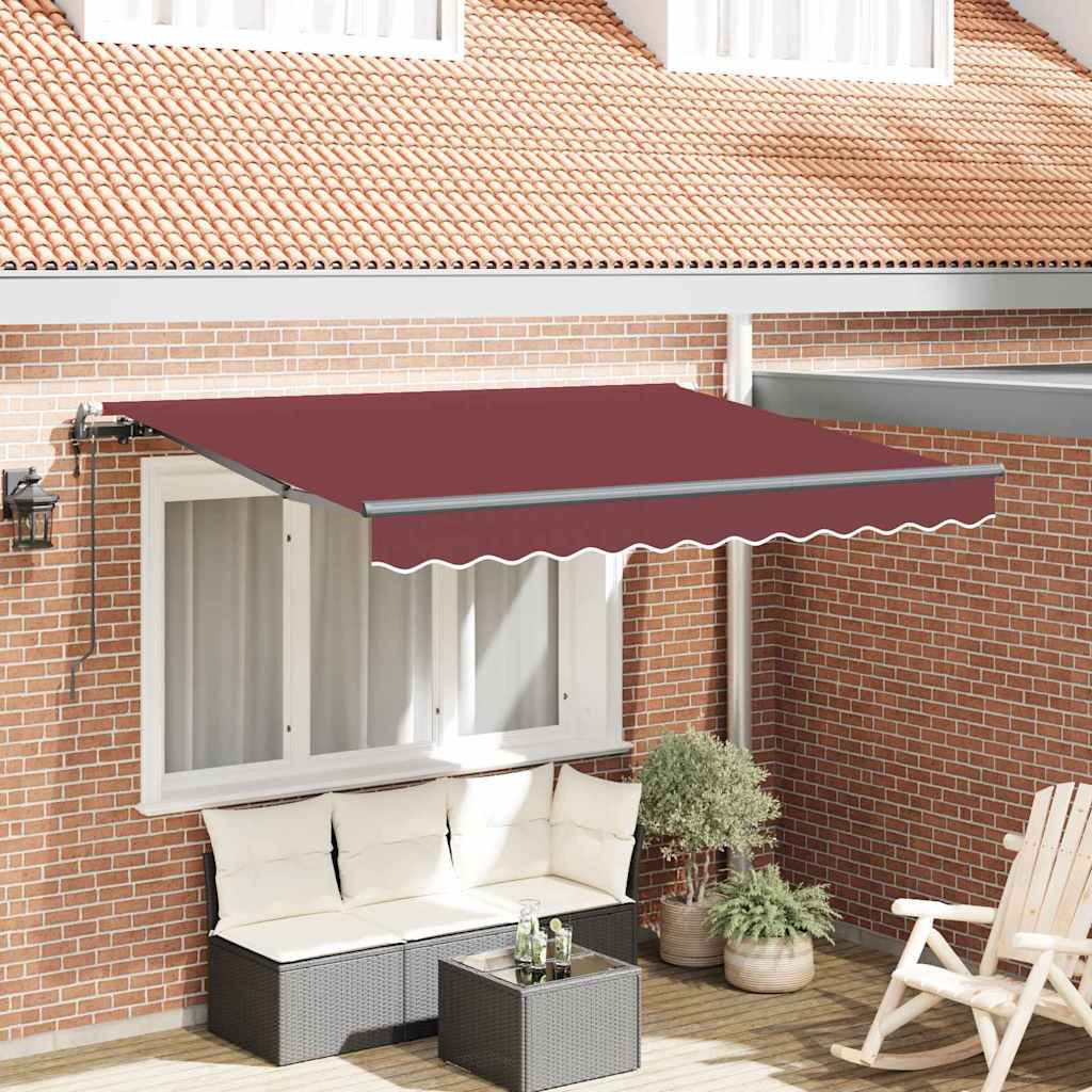 Vetoutuva markiisi Burgundi 350 x 200 cm Polyesteri, Alumiini