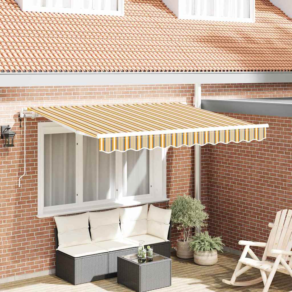 Inklapbaar Zonnescherm Multikleur en Geel en Grijs en Wit