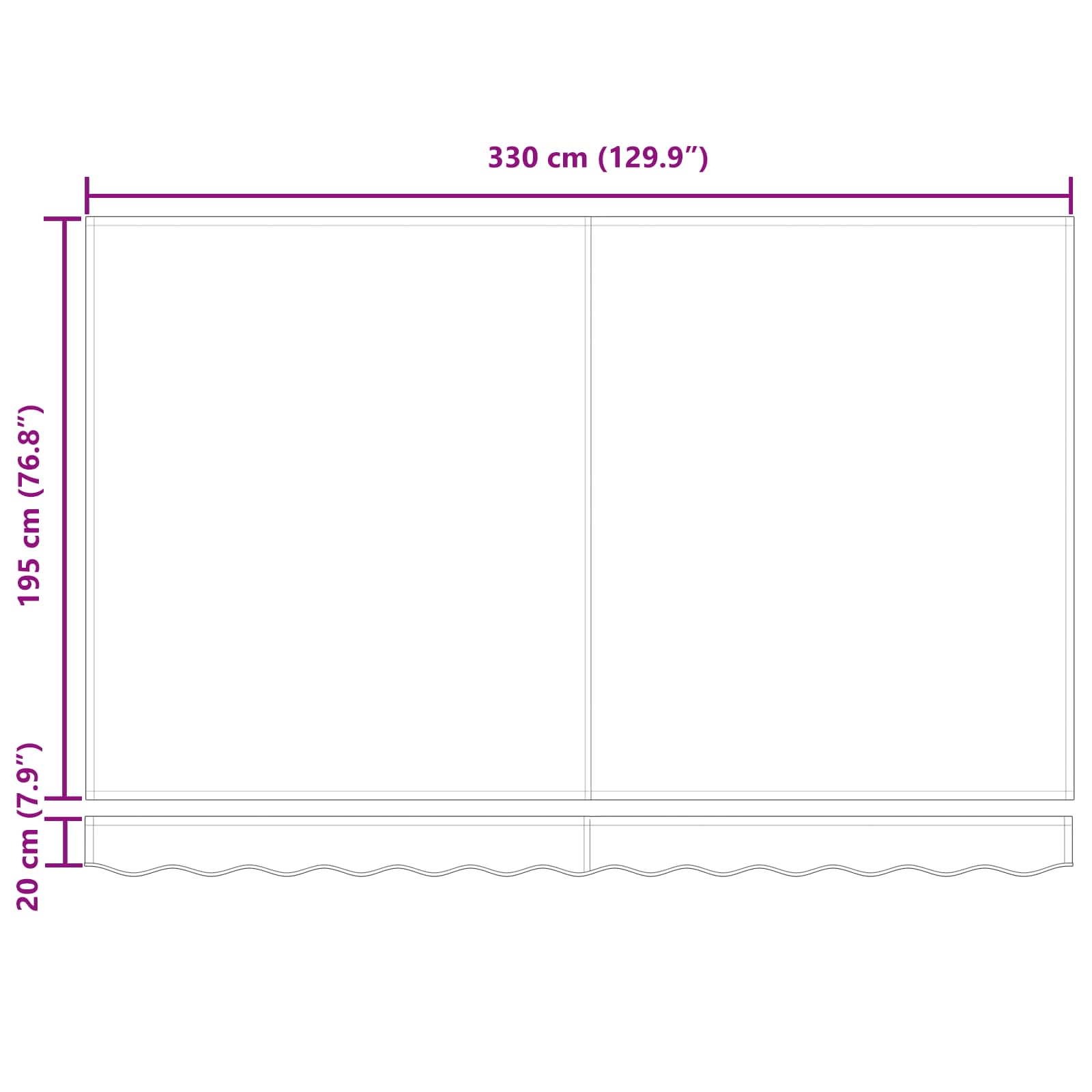 Inklapbaar Zonnescherm Geel 350 x 200 cm Stof image 12