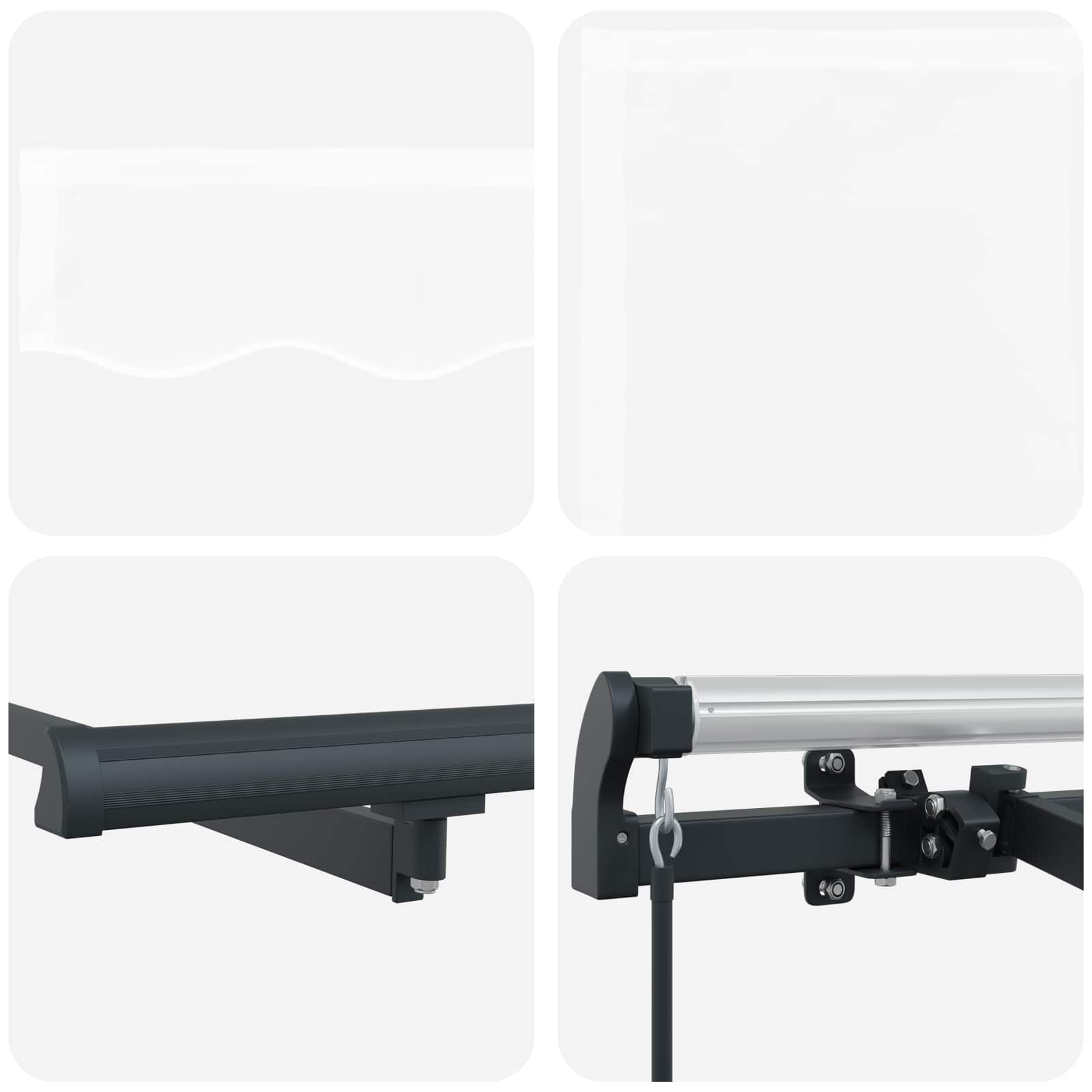 Inklapbaar Zonnescherm Wit 350 x 200 cm Stof image 7