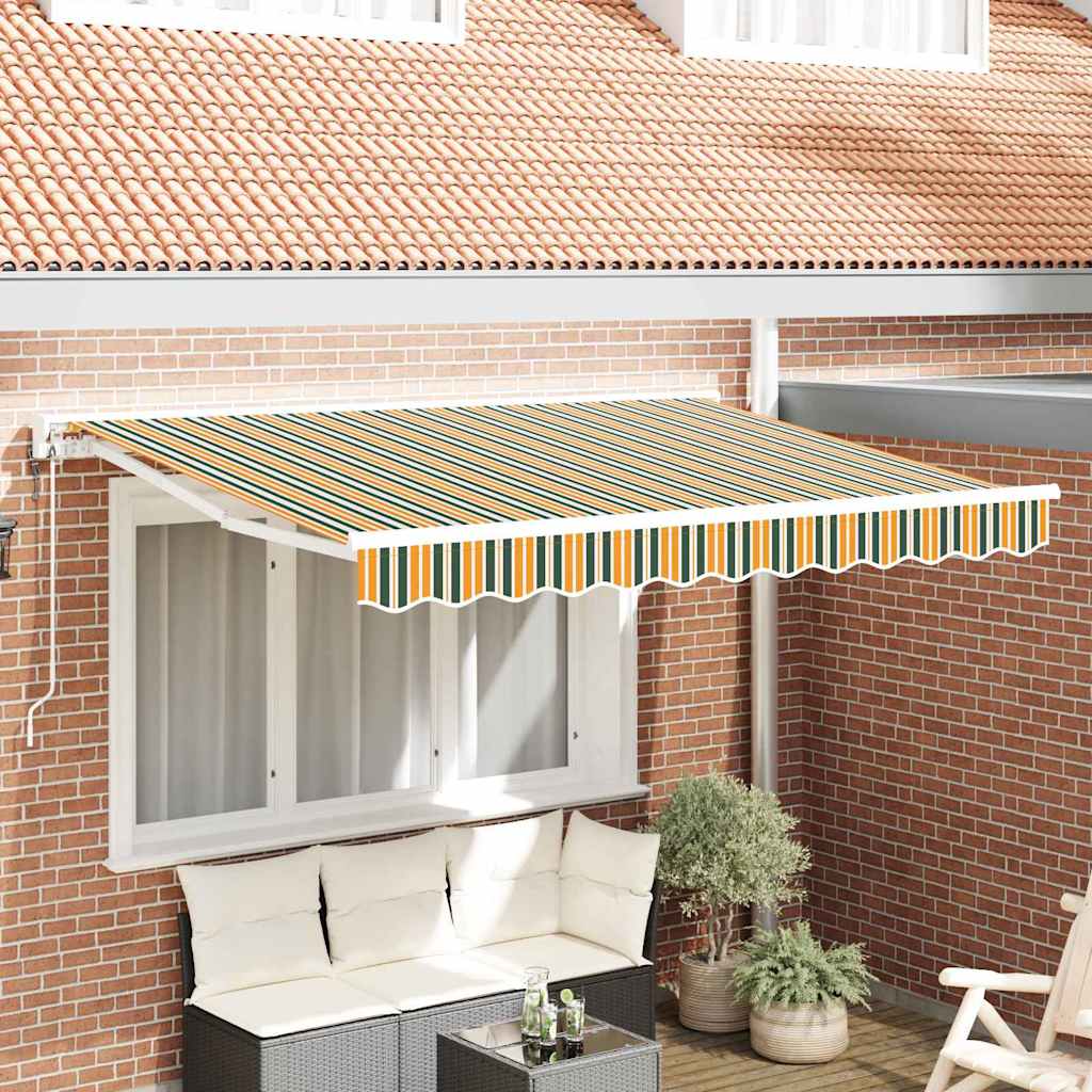 Inklapbaar Zonnescherm Groen en Geel 350×200 cm Stof