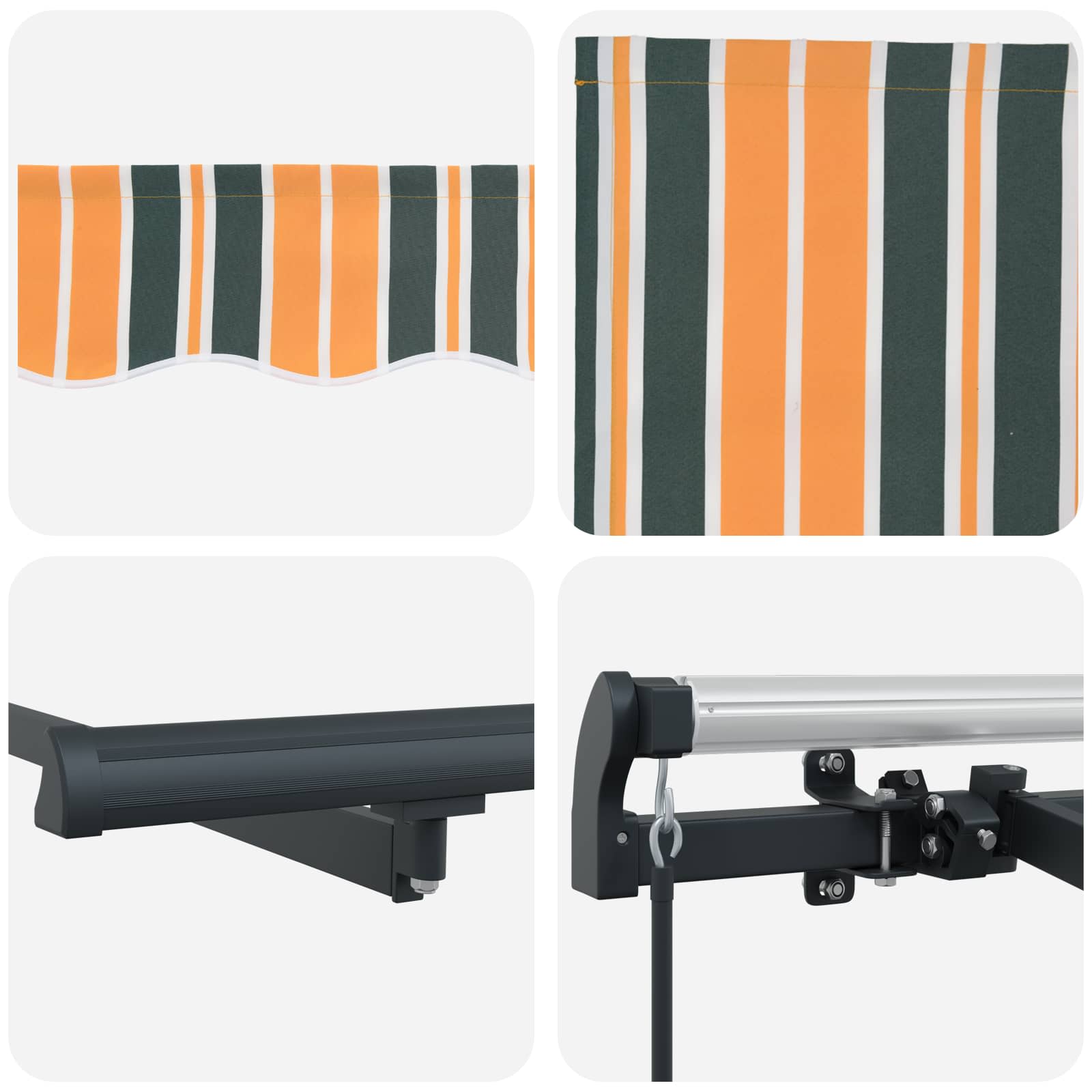 Inklapbaar Zonnescherm Groen 350 x 200 cm Stof image 7