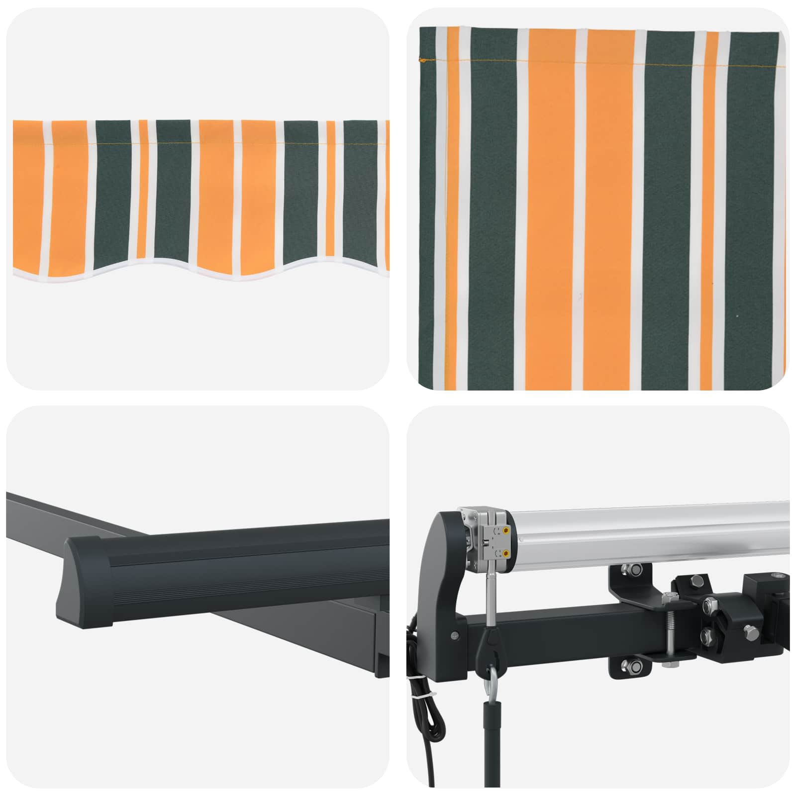 Inklapbaar Zonnescherm Groen 350 x 200 cm Stof image 8