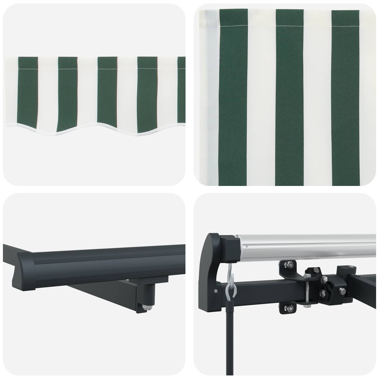 Inklapbaar Zonnescherm Groen 350 x 200 cm Stof image 7