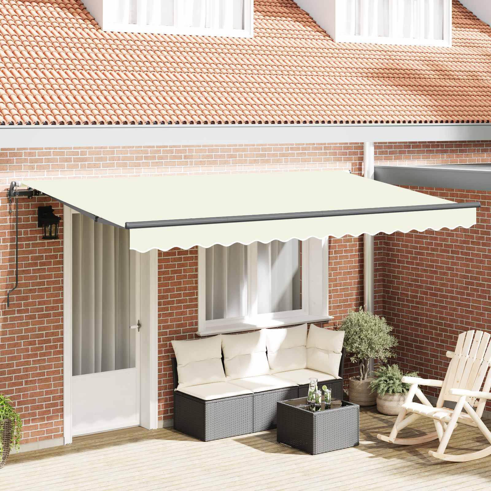 vidaXL Cortina Retractabilă Crem 400 x 200 cm țesătură