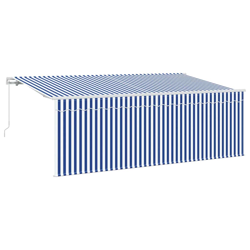 Vetoutuva markiisi Sininen ja valkoinen 400 x 200 cm