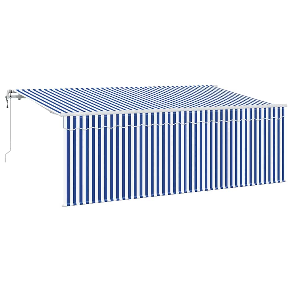 Vetoutuva markiisi Sininen ja valkoinen 400 x 200 cm