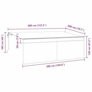 Budsorovatelné zastřešení Modrá a bílá 400 x 200 cm - obrázek 12