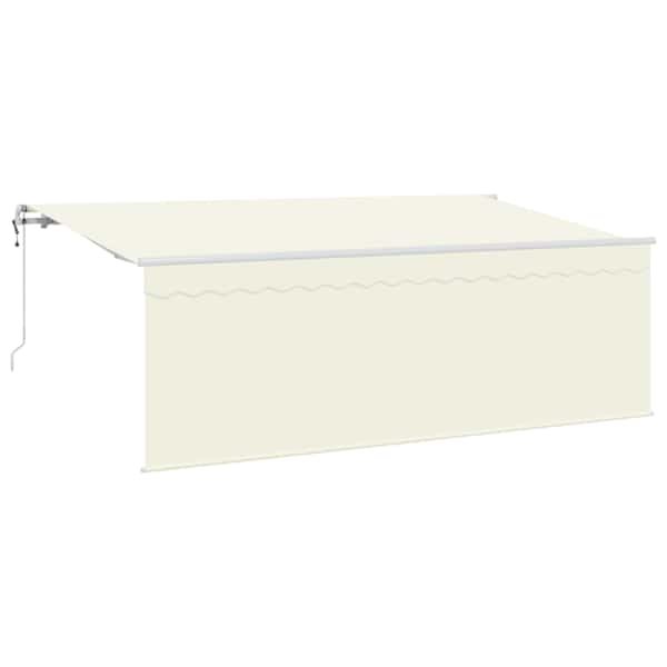 vidaXL Kokkuvolditav varikatus cream 400 x 200 cm
