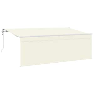 Retraktilna tenda krema 400 x 200 cm Poliester in aluminij