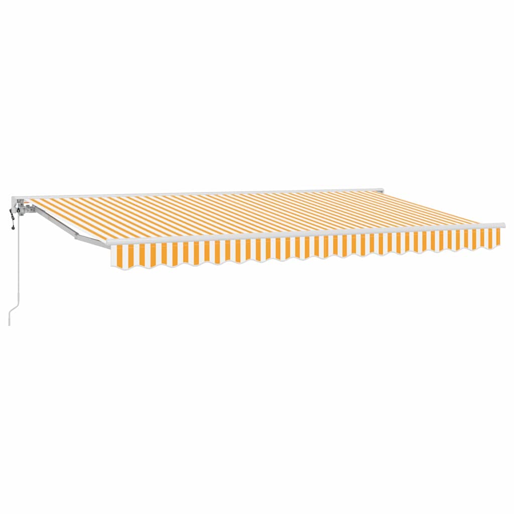 Vetoutuva markiisi Keltainen ja valkoinen 400×200 cm