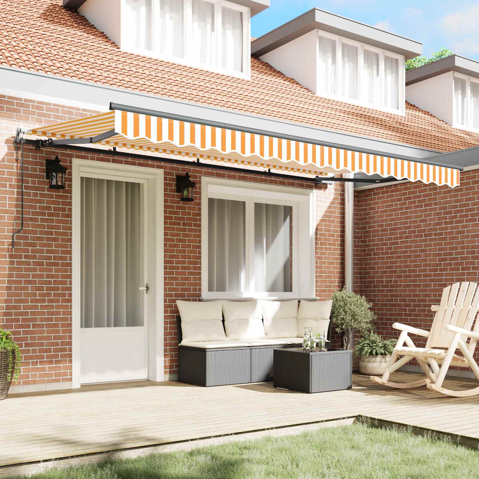 Thumbnail - vidaXL Einziehbare Markise Gelb 400 x 200 cm Stoff