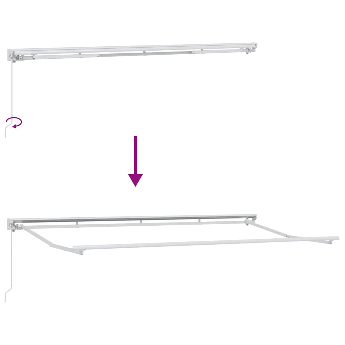 Udtrækkelig markise Antracit 400 x 200 cm - Billede 6