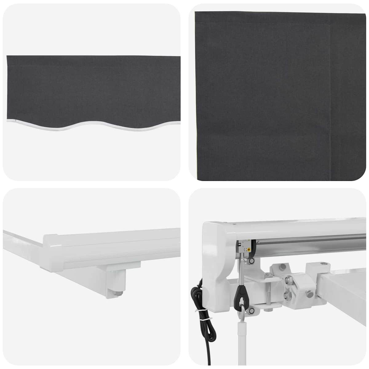 Udtrækkelig markise Antracit 400 x 200 cm - Billede 5