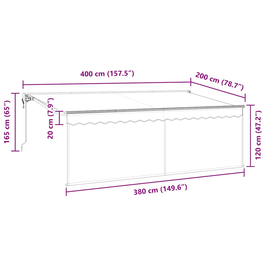 Inklapbaar Zonnescherm Antraciet Wit Grijs image 13