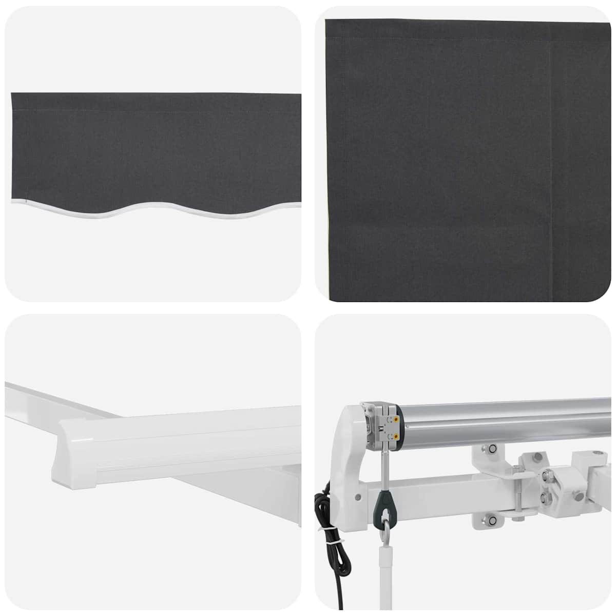 Udtrækkelig markise Antracit 400 x 200 cm - Billede 7