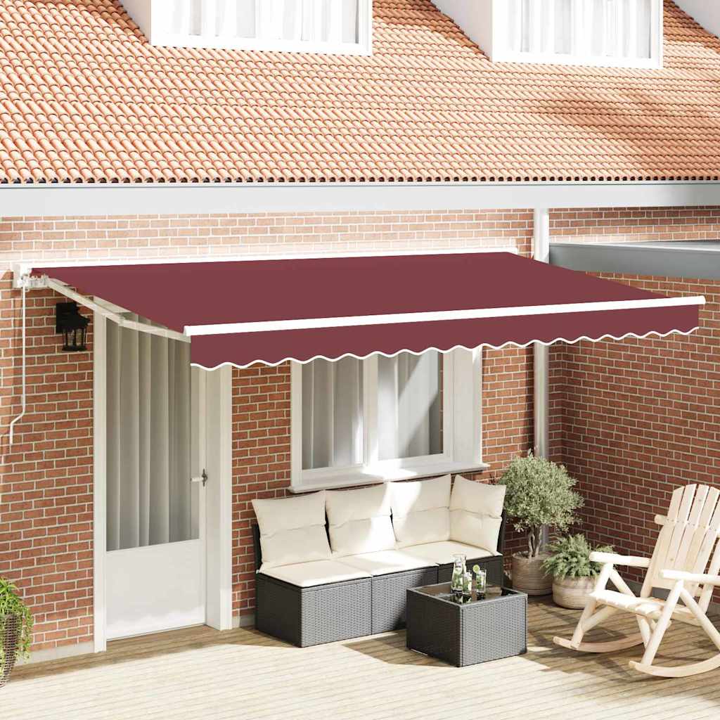Vetoutuva markiisi Burgundi 400x200 cm Kangas ja polyesteri