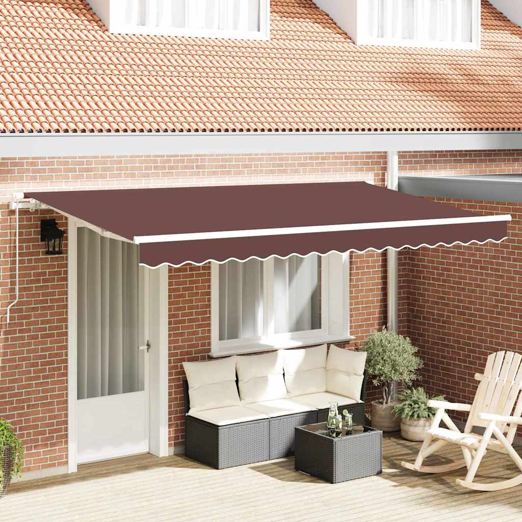 vidaXL Cortina Retractabilă Maro 400 x 200 cm Poliester, Aluminiu