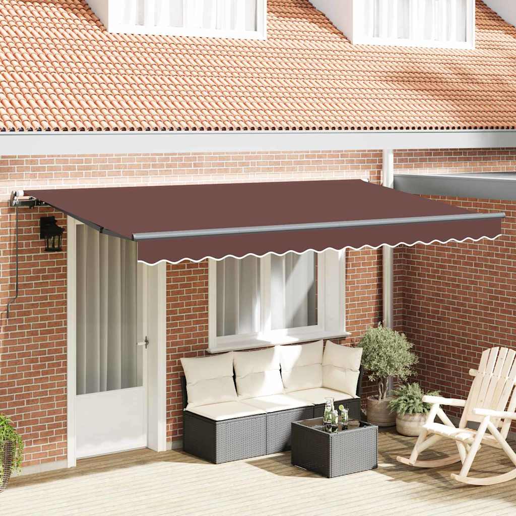 vidaXL Cortina Retractabilă Maro 400 x 200 cm Poliester, Aluminiu