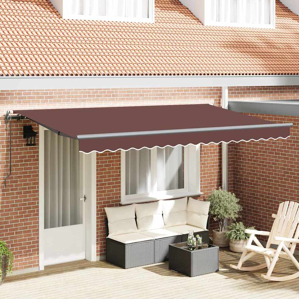 vidaXL Cortina Retractabilă Maro 400 x 200 cm Poliester, Aluminiu