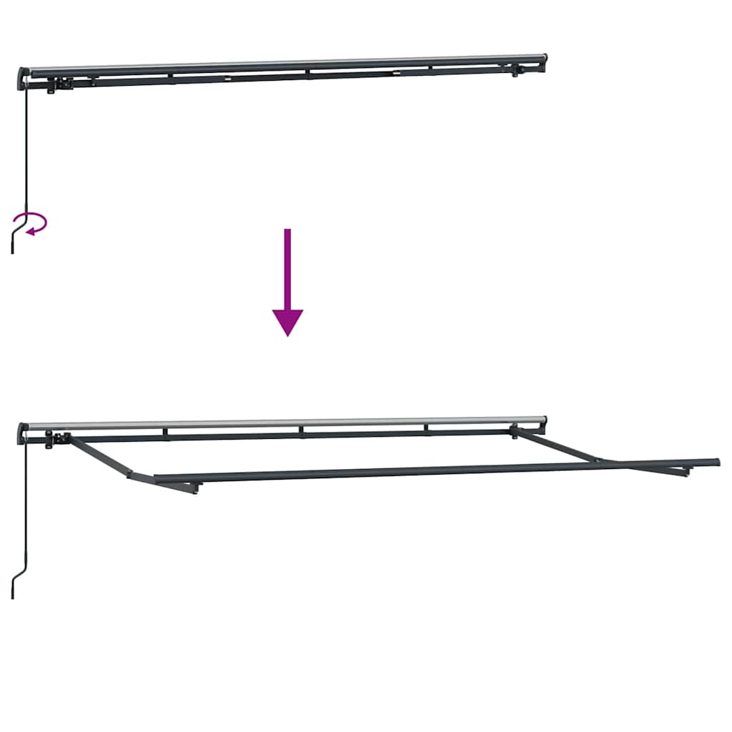 Inklapbaar Zonnescherm Antraciet 400 x 200 cm Stof image 9