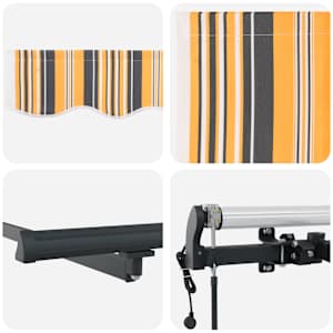 Budsorovatelné zastřešení Žlutá 400 x 200 cm textil - obrázek 8