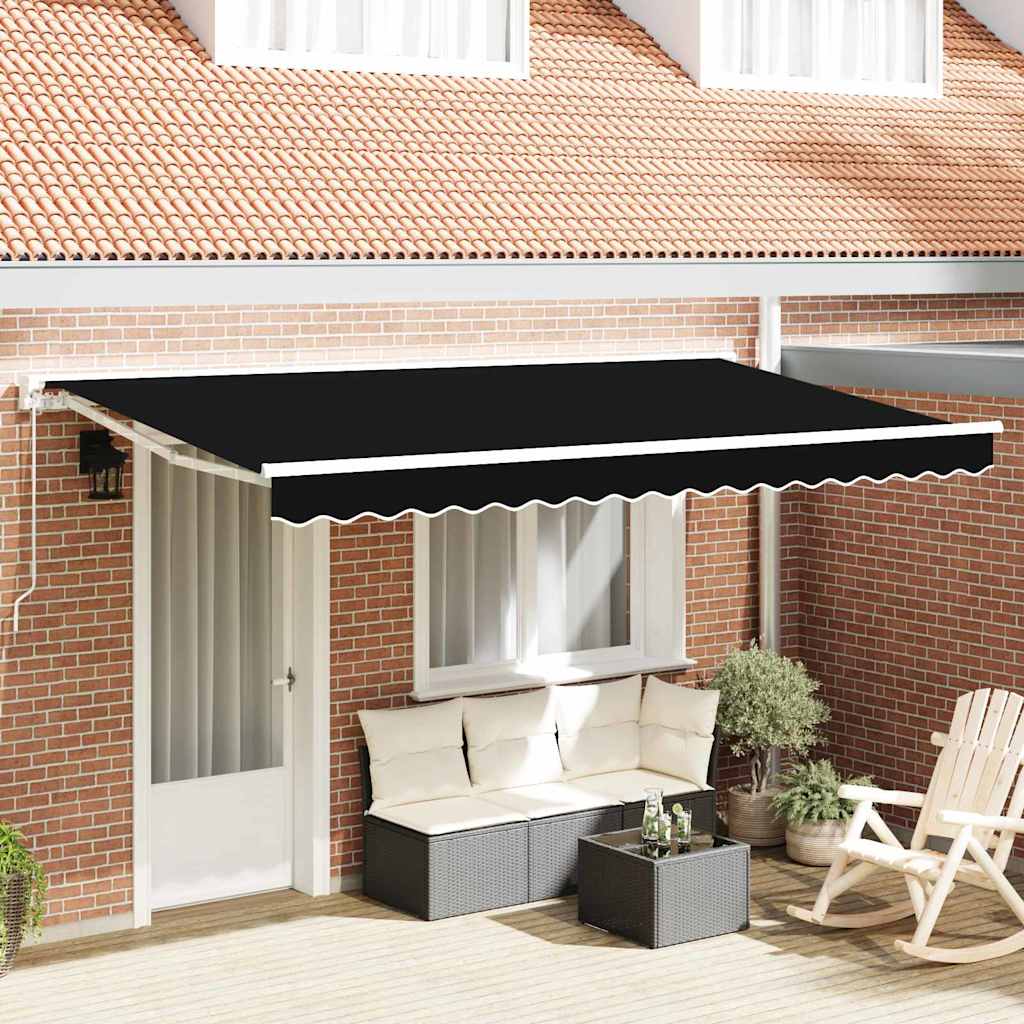 Käigukohandatav varikatus Must 400x200 cm
