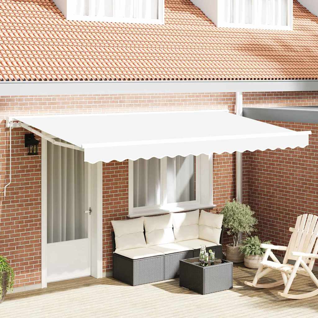 Käigukohandatav varikatus Valge 400x200 cm