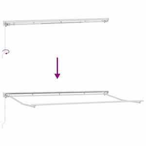 Budsorovatelné zastřešení Bílá 400 x 200 cm Hliník a látka - obrázek 9