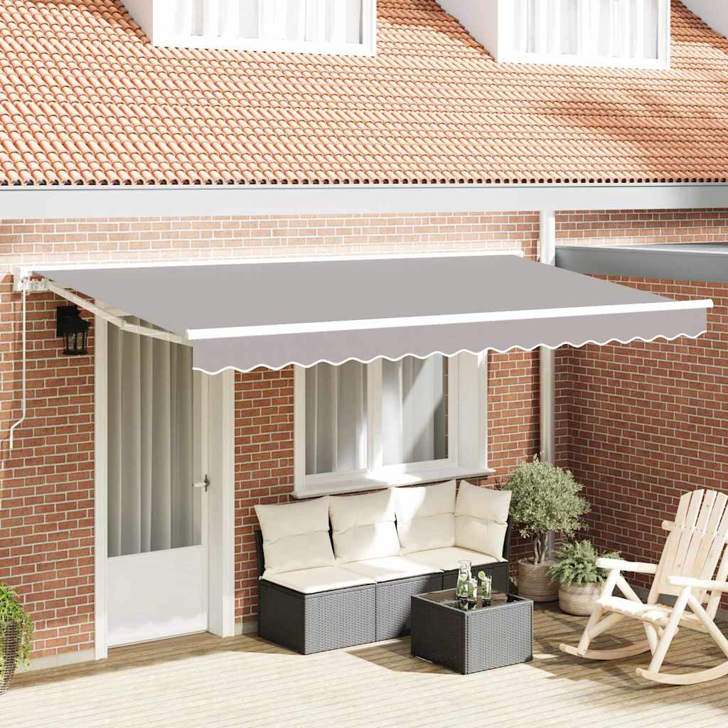 Inklapbaar Zonnescherm Lichtgrijs 400×200 cm Stof en Polyester