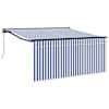 vidaXL Kokkuvolditav varikatus Sinine ja Valge 300 x 250 cm