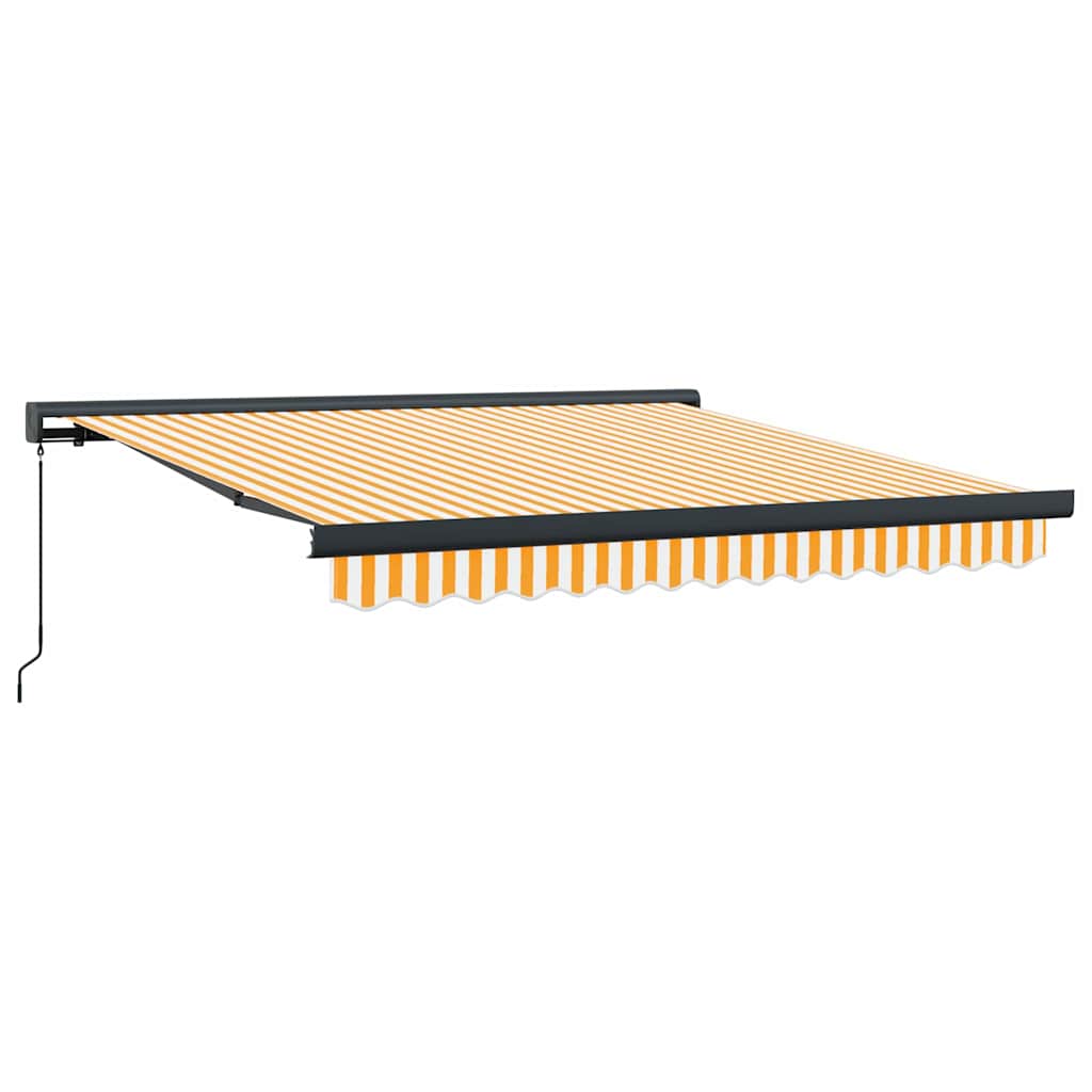 Manuaalinen Sisäänvedettävä Markiisi Keltainen ja Valkoinen 300×250 cm