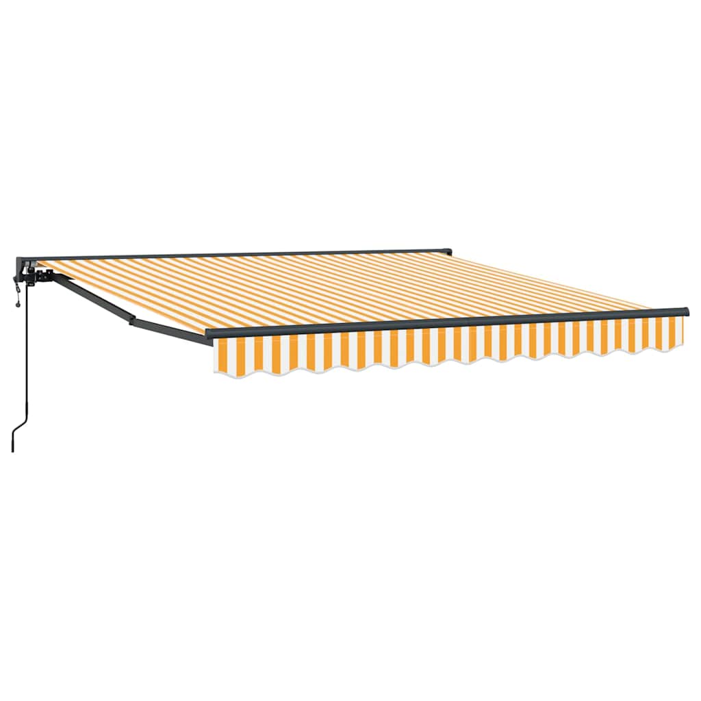Vetoutuva markiisi Keltainen ja valkoinen 300×250 cm